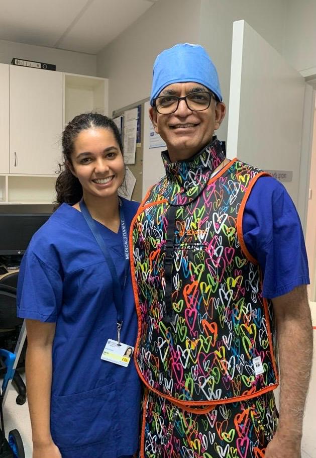 Dr Khatri with medical student